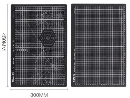 A3 self-healing cutting mat with centimetre grid lines in green, black or grey colour options