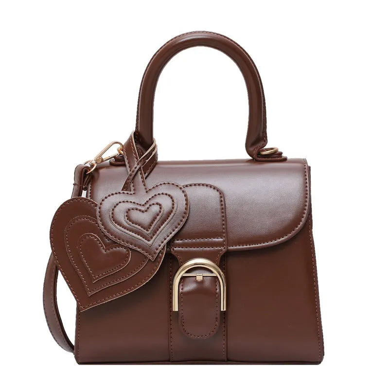 Temperament fashion handbag MINI size horizontal PU bag with car suture detail and zipper closure in black coffee khaki colours