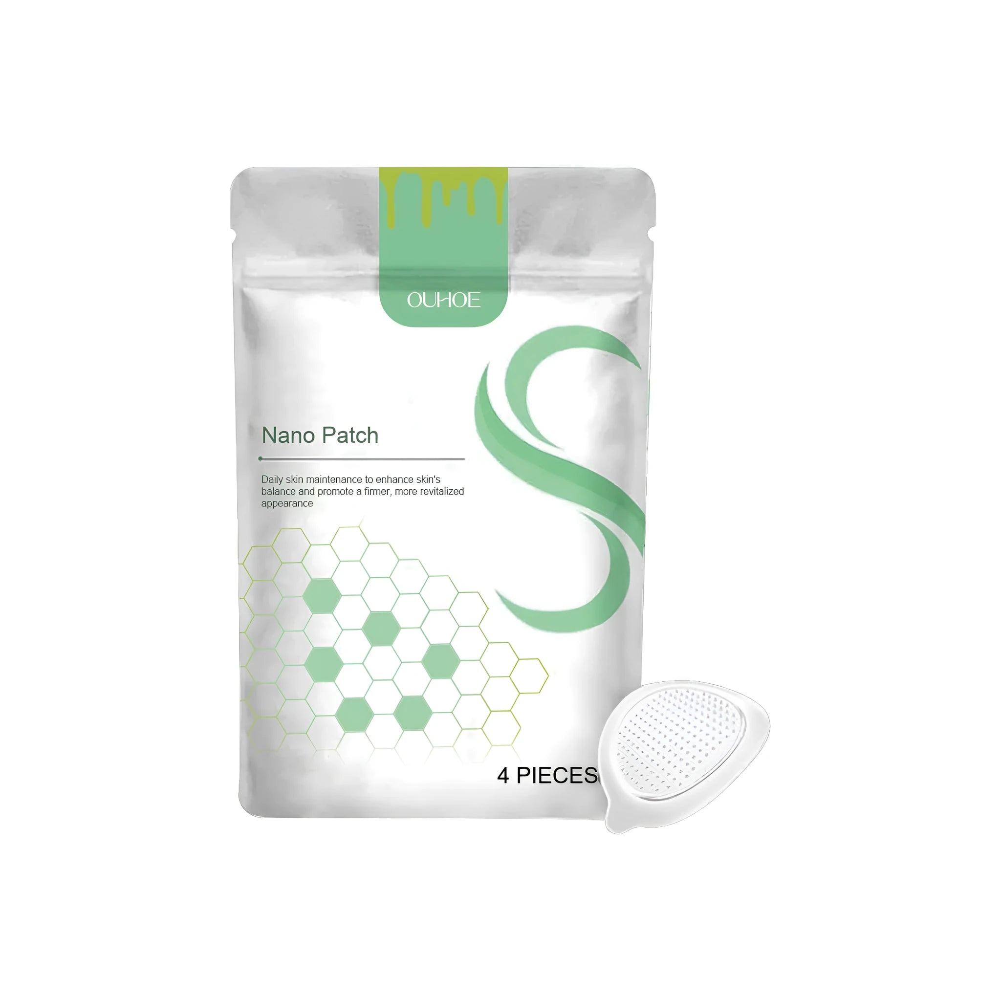 Pack of four micro needle body shaping care patches with bee venom and botanical extracts.