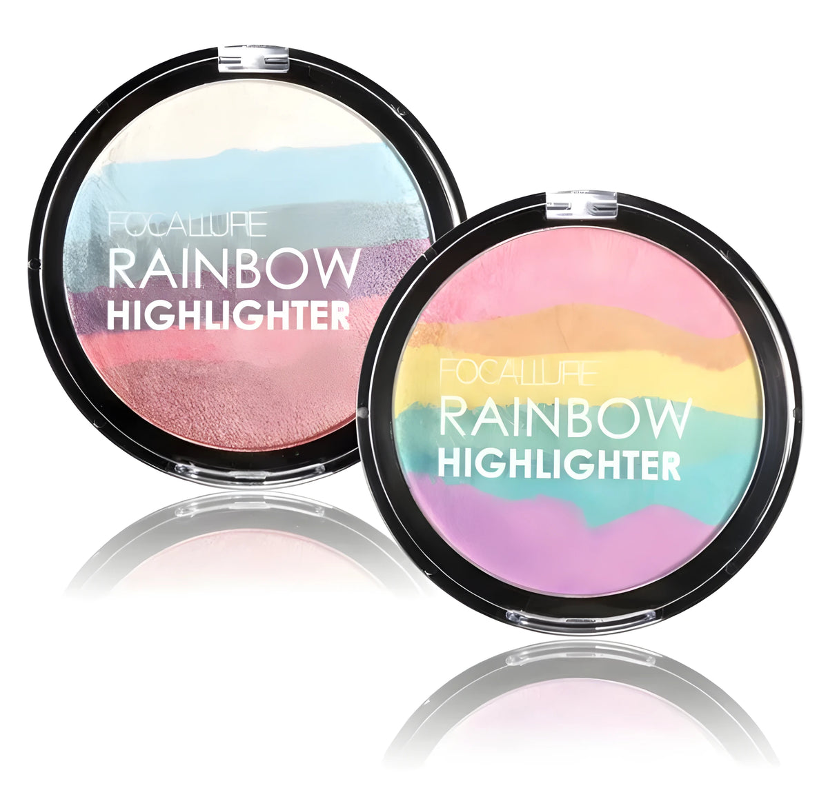 Focallure Rainbow Highlighter 18g six-shade shimmer palette for eye shadow and highlighter use