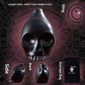 Skull whistle decompression toy made from dolomite ceramic in matte black finish