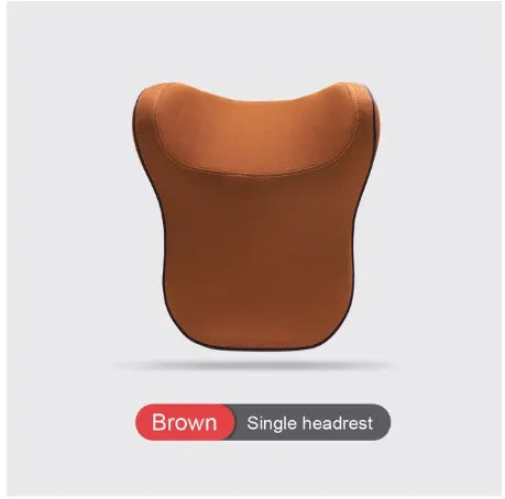Car headrest set with memory foam cotton pillow and lumbar support in breathable fabric on car seat