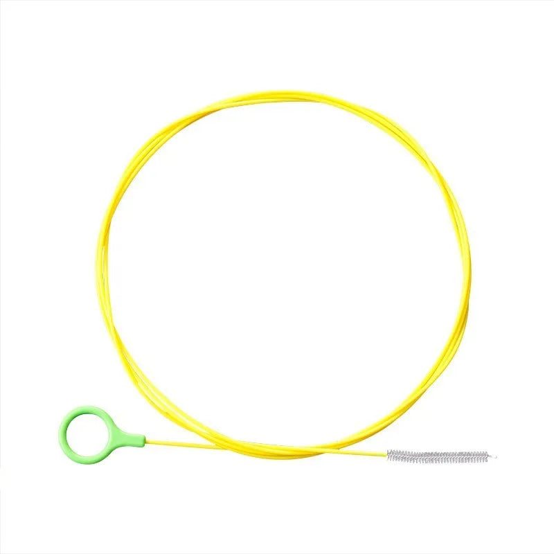 Yellow plastic car wash brush drainage tool for skylight and door drain holes 2.3 metres