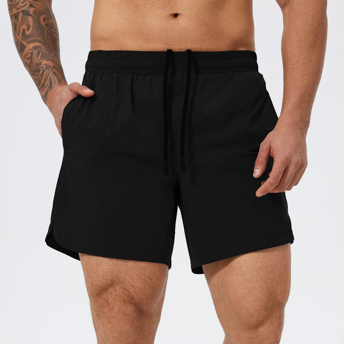 Men's nylon sports shorts in black, grey, red or blue for basketball tennis running