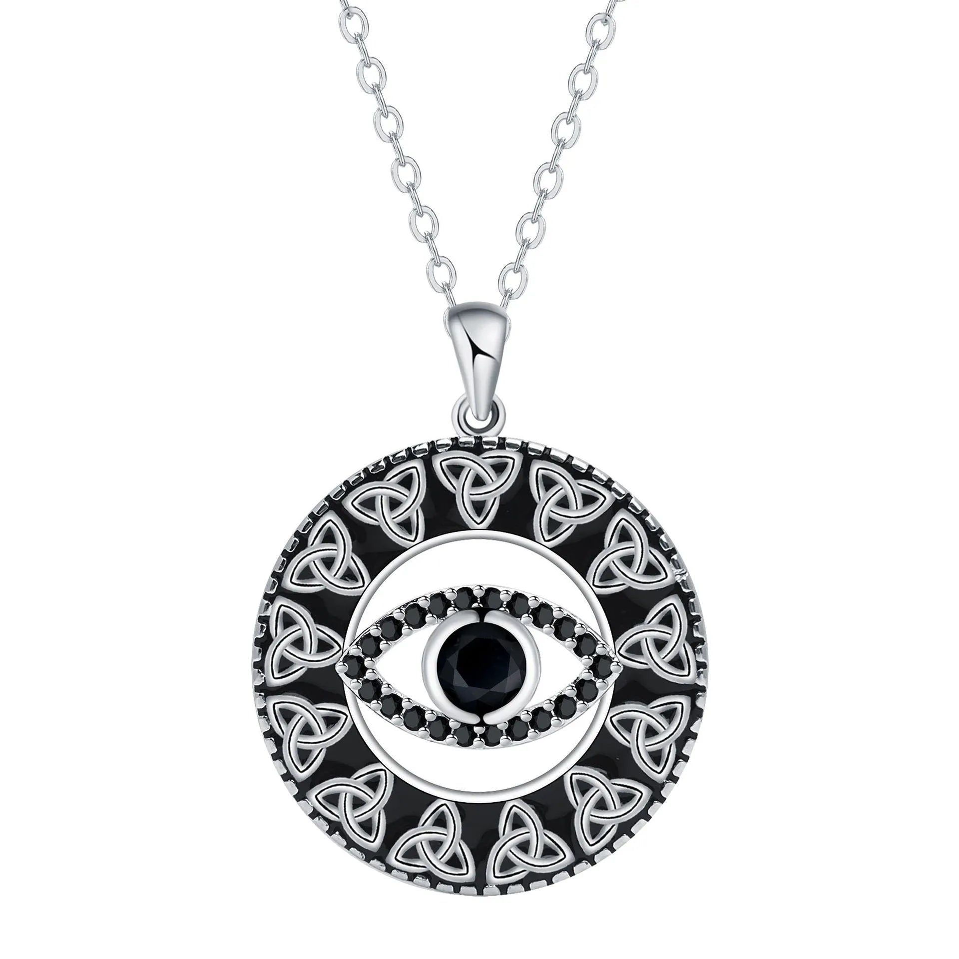 Devil's Eye necklace for women with copper electroplated chain and pendant
