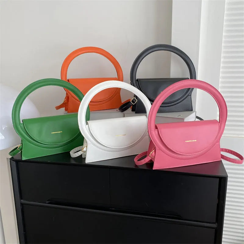Fashion western temperament PU shoulder messenger bag in horizontal square shape with stitching, white colour