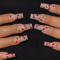 French-style red diamond cherry nail art armour stickers in JP1601 colour, 24 pack with glue.