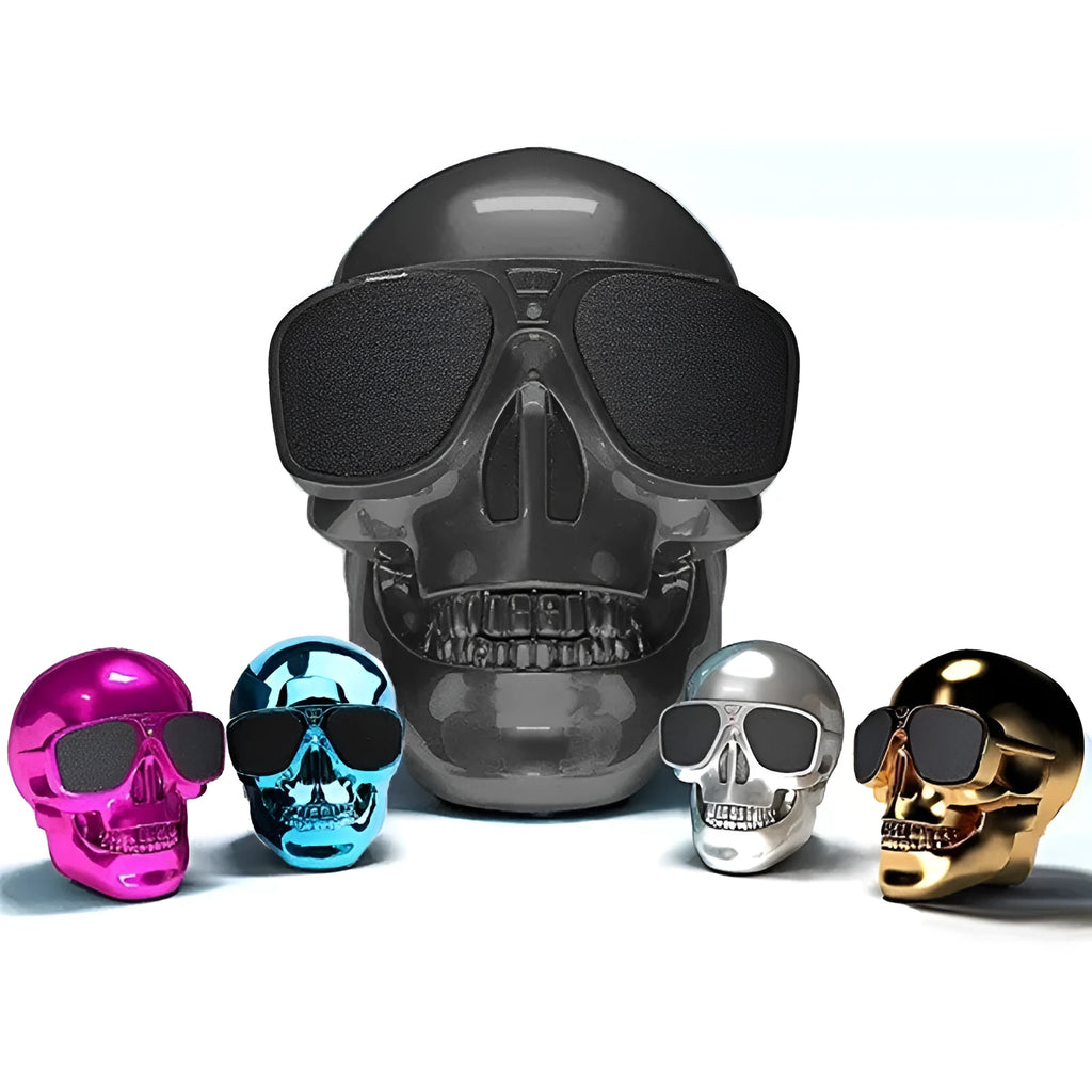 Skull Wireless Bluetooth Speaker limited edition portable in black with compact design