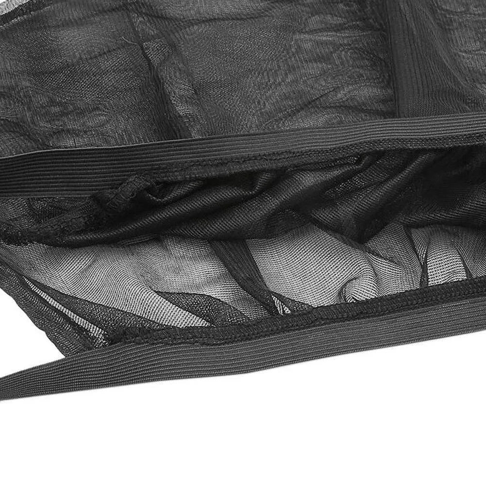 Car side window sunshades with stretch mesh covering front and rear windows