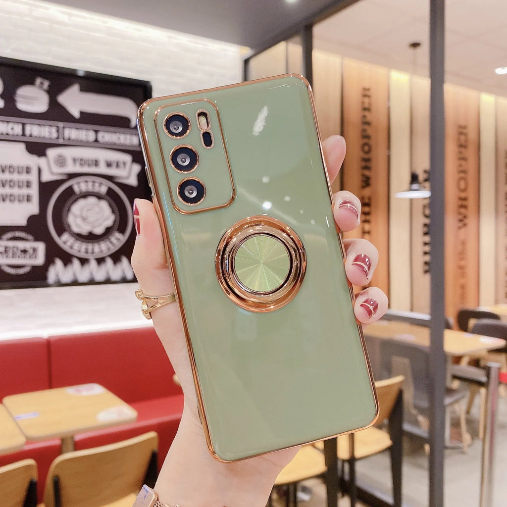 Huawei P40 Pro magnetic ring bracket TPU back cover electroplated fine hole
