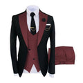 Men's slim fit three-piece suit in a light business style with coat, vest, and trousers