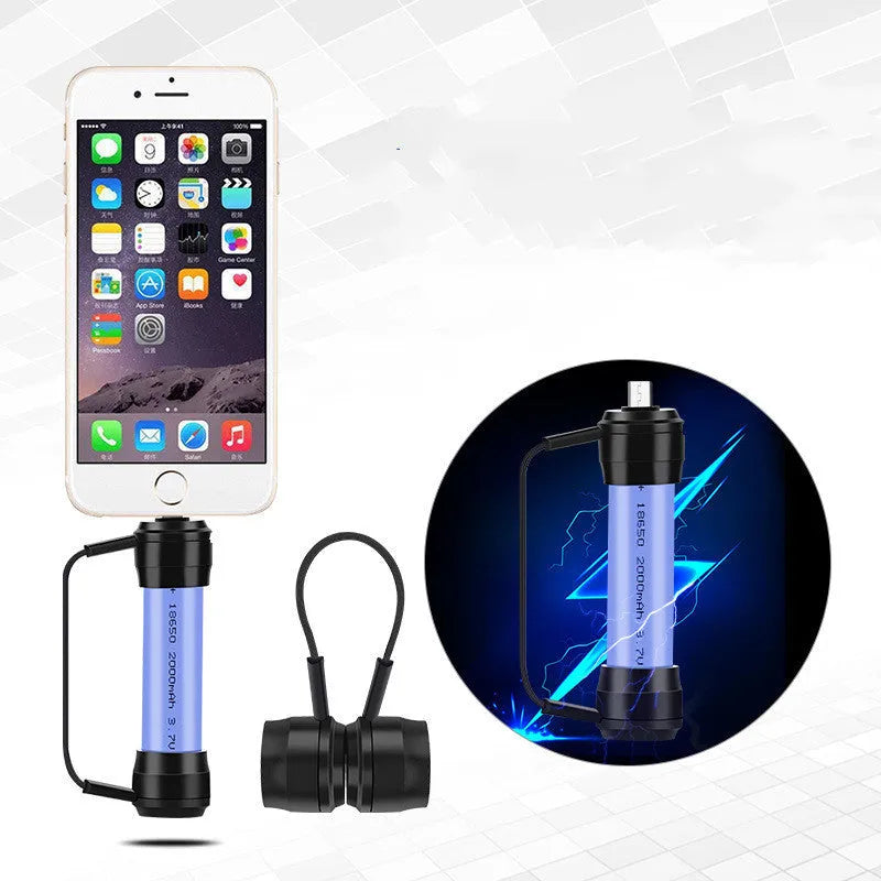 Mini portable keychain emergency charger for mobile phones with 18650 lithium battery