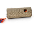 Cat scratching board made from environmental protection corrugated paper in beige and brown, suitable for floor or wall mounting.