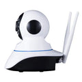White plastic wireless indoor dome camera with 1080P HD lens on ceiling mount