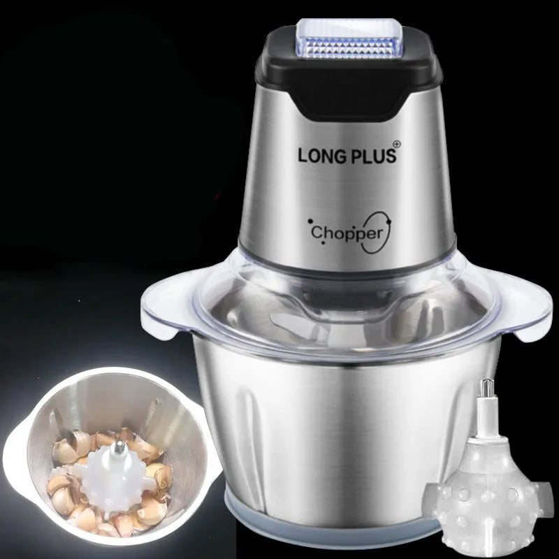 White electric garlic peeler machine with clear lid on kitchen countertop