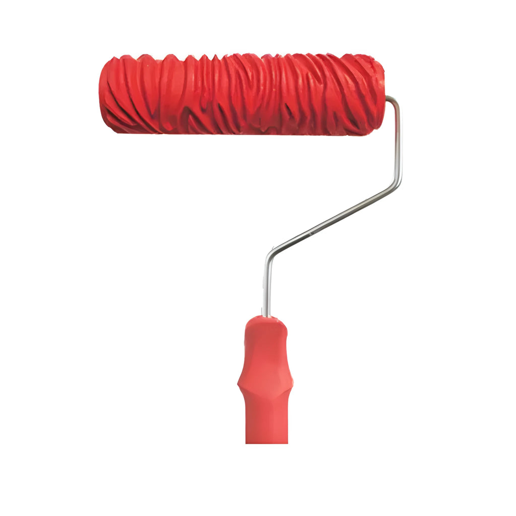 Red 7 inch patterned paint embossing roller for textured wall designs