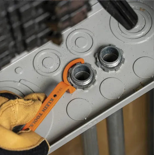 Orange, grey and black magnetic crescent wrench, suction wrench and catheter locking wrench set