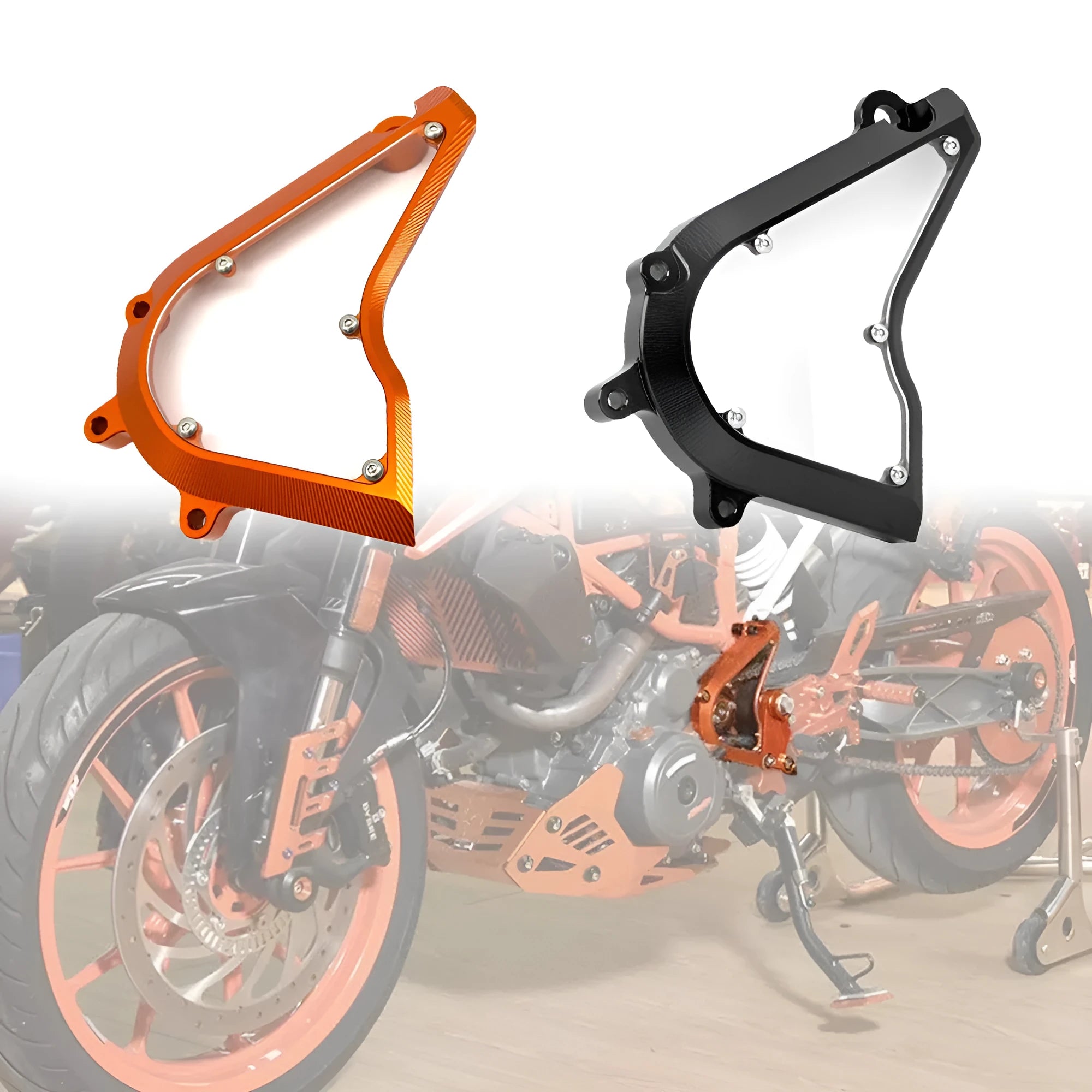 KTM Duke 250 390 replacement chain front gear cover in black or orange for 2017-2020 models