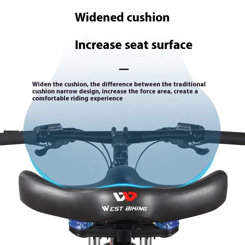 Black bicycle saddle cushion with leather cover and polyurethane foam padding