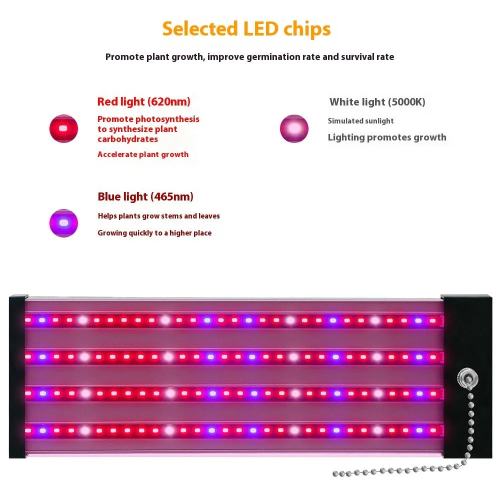 Full spectrum LED grow light bar with 384 beads, PC shell, available in 30CM 50CM 100CM for indoor plants