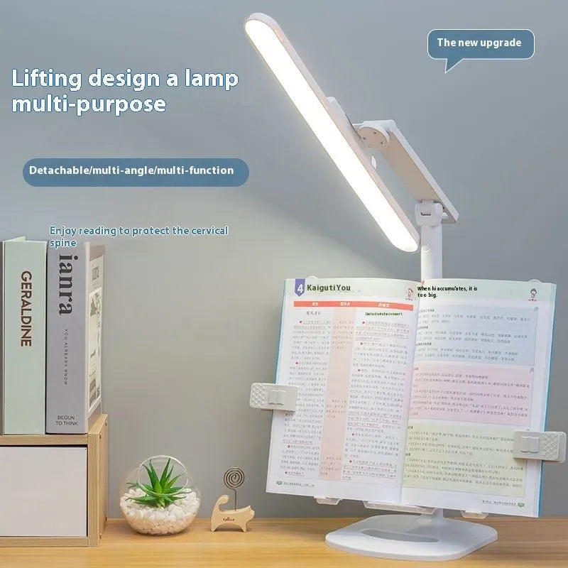 Multifunctional adjustable table lamp with dual charging and plug-in power in Charging Plug colour.