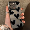 Heart mobile phone shell PC laser love pattern gray case for Apple iPhone models