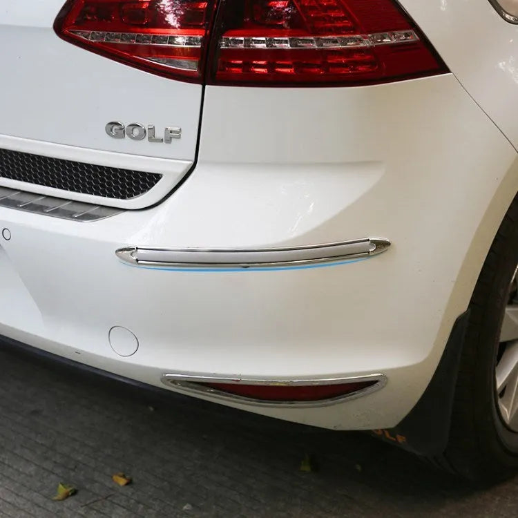 Set of 4 silver car anti-collision strips 41cm long electroplated bumper protectors