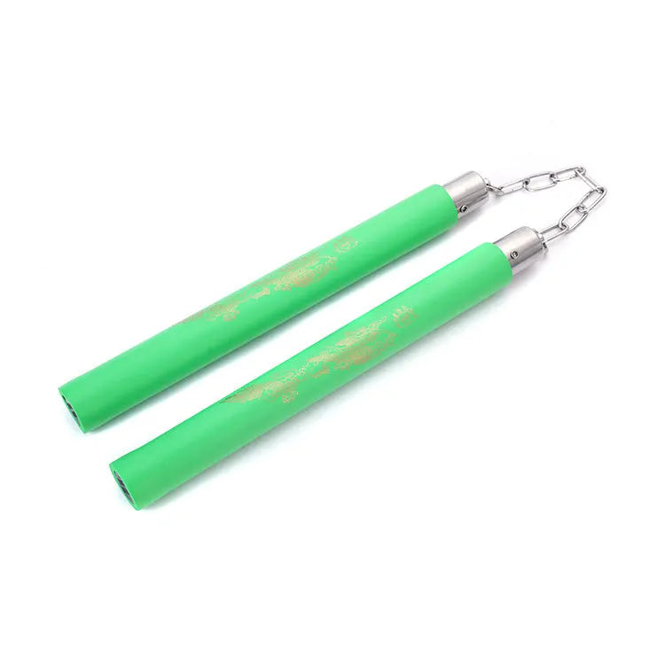 Sponge nunchaku for children beginners practice in black EVA foam double jointed stick