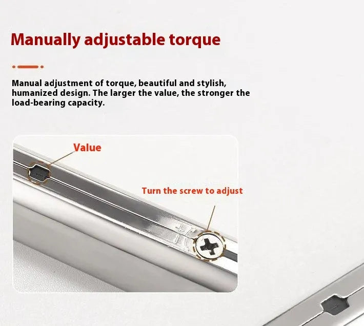 Cold rolled steel tatami cabinet flap-up door support rod with spring jackstay in stainless steel natural colour
