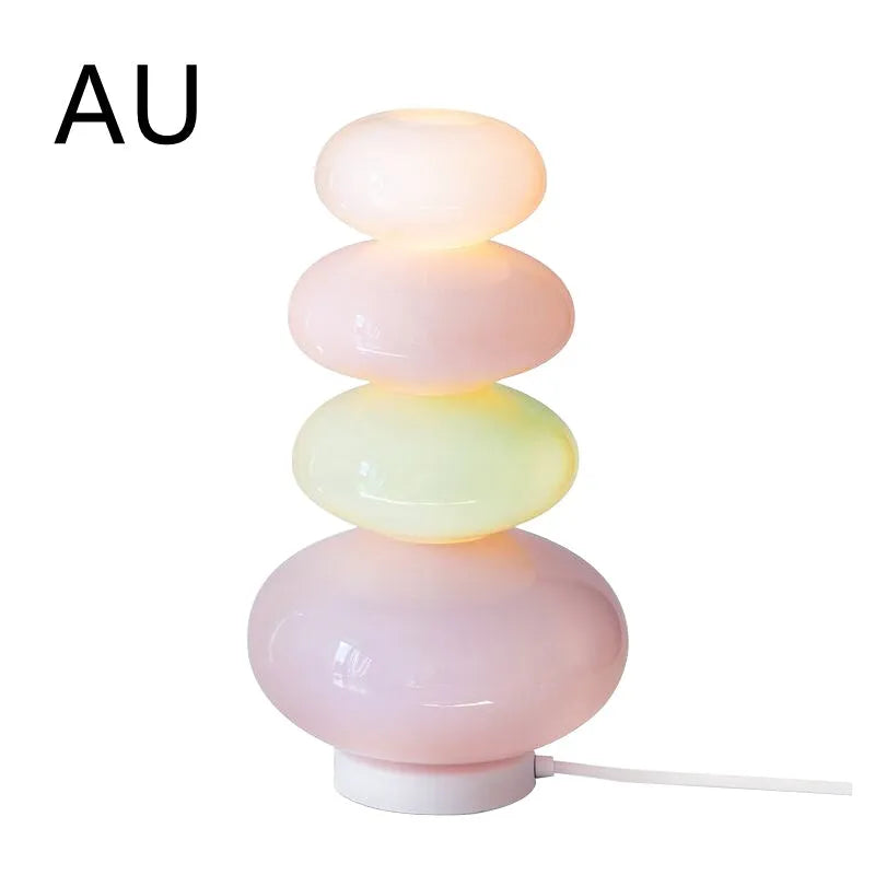 Candy String Rainbow table lamp with glass shade and iron body in macaron colours