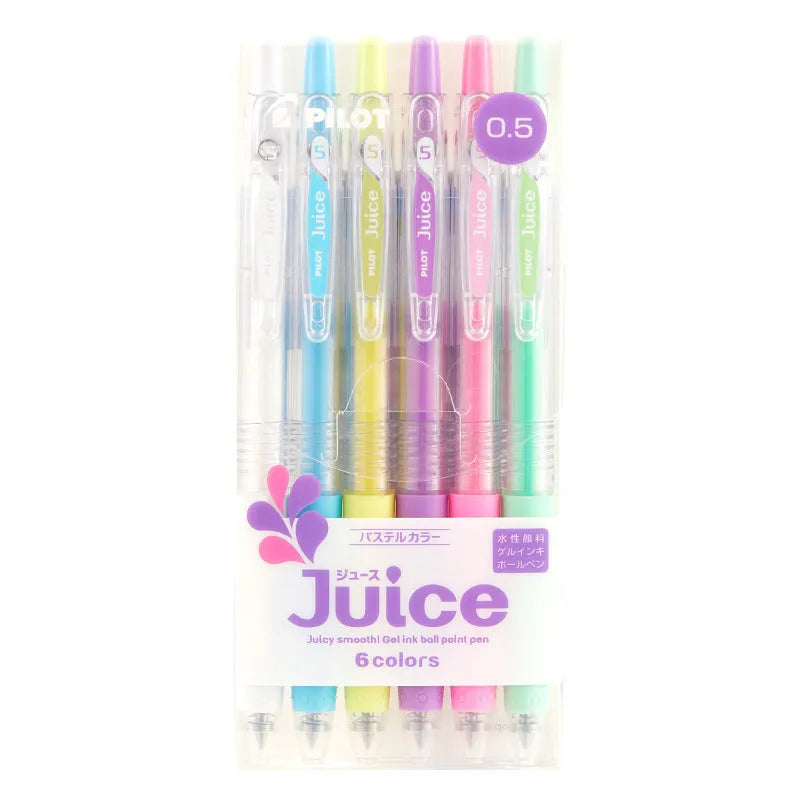 Direct Juice Baiguole 0.5mm gel pen showing metallic, tender, and conventional colour collections