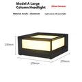 LED outdoor solar column light with aluminium housing on a brick gate pillar, IP54 waterproof for garden wall