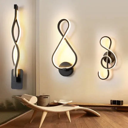 Minimalist Nordic design LED wall lamp with a silicone shade, mounted on a bedroom wall.