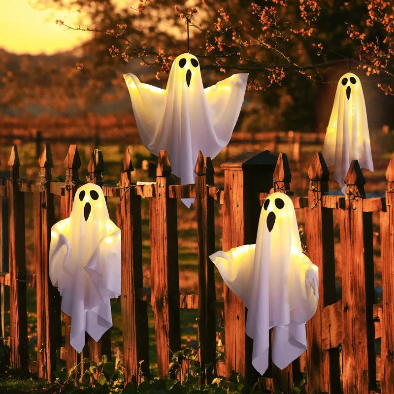 Halloween ghost indoor party light with luminous white and orange ghost scream designs