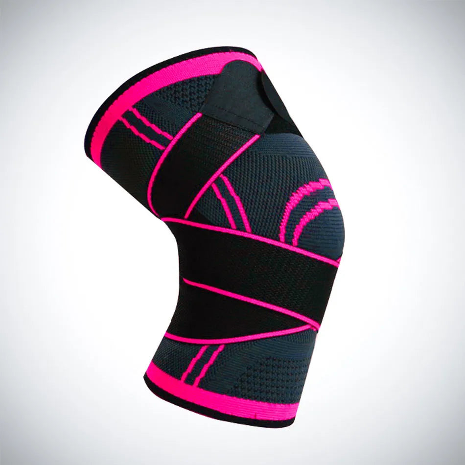 Single non-slip sports knee pad made of nylon cloth, shown in one of six available colours.