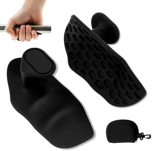 Anti-slip grip strengthener for dumbbell lifting, breathable finger trainer in gray and black
