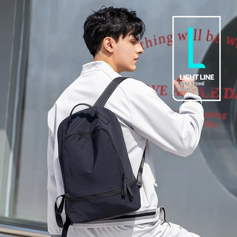 Light travel leisure backpack in Oxford cloth with below 20L capacity shown in blue black colour