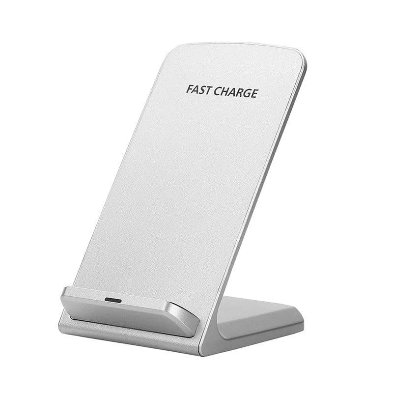 30W fast charging vertical wireless charger desktop stand for iPhone Android in black finish
