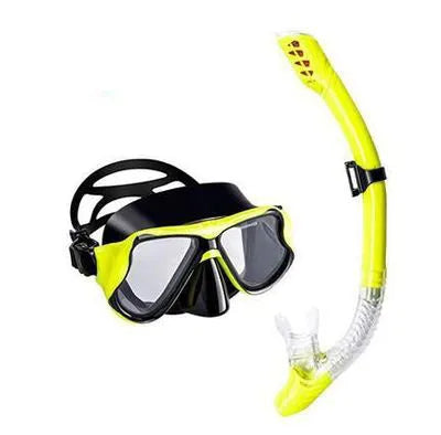 Anti-fog diving goggles with PC frame and silicone mouthpiece in four colour options