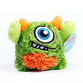 12cm green monster dog toy with TPR spiky ball and squeaker for chewing and bouncing play