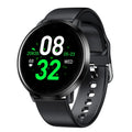 Ultra-thin waterproof smart health bracelet with 1.3 inch touch screen, zinc alloy body, and silicone wristband in black