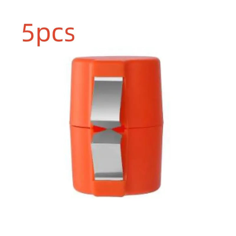Kitchen egg shell opener and beater tool in orange red, pink or yellow colour weighing 35g