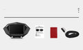Black vehicle HUD head-up display unit with LCD screen, OBD cable, and anti-slip pad