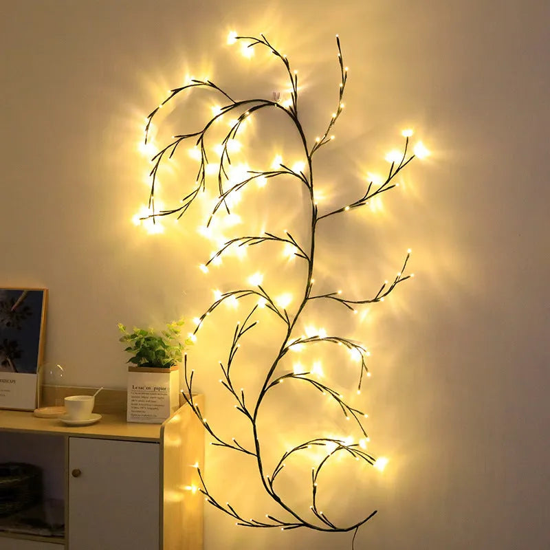LED rattan tree light with warm white colour and PVC shell for indoor decoration