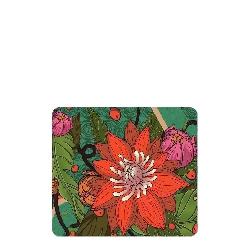 E-sports mouse pad with fine rice noodle surface and rubber base, 3mm thick, Chrysanthemum pattern