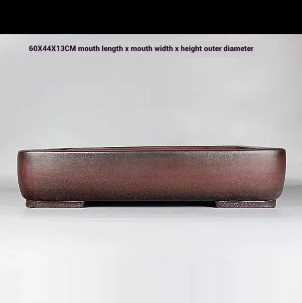 Handmade rectangular purple clay flower pot measuring 60 x 44 cm