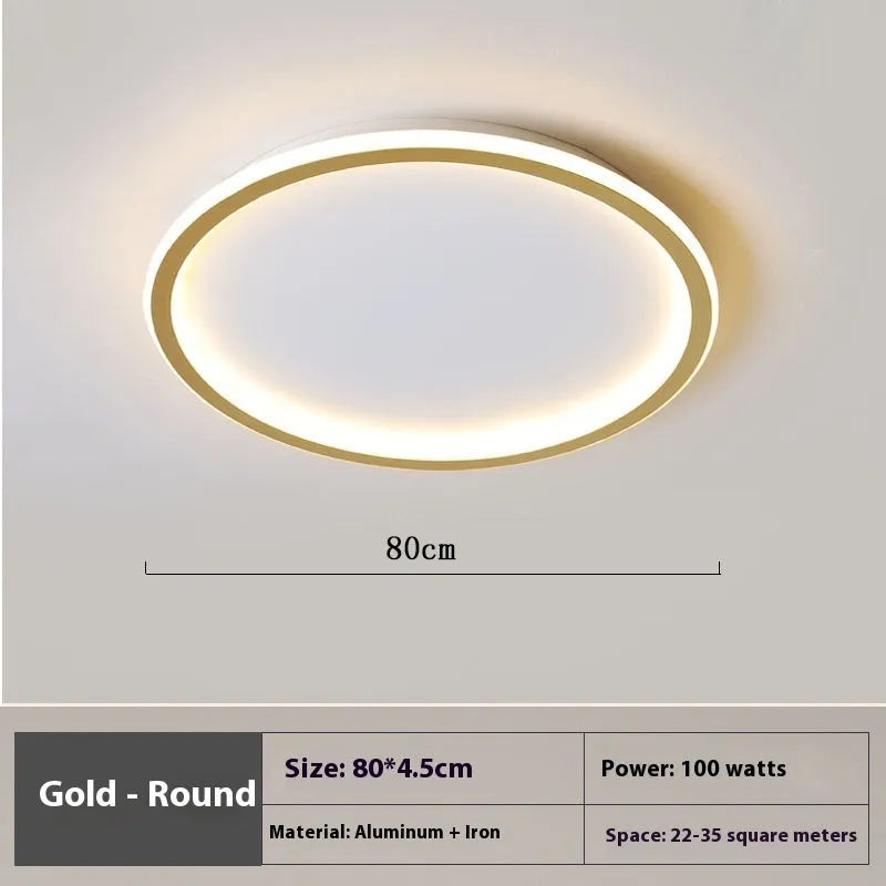Minimalist LED ceiling lamp with tri-colour stepless dimming in black finish