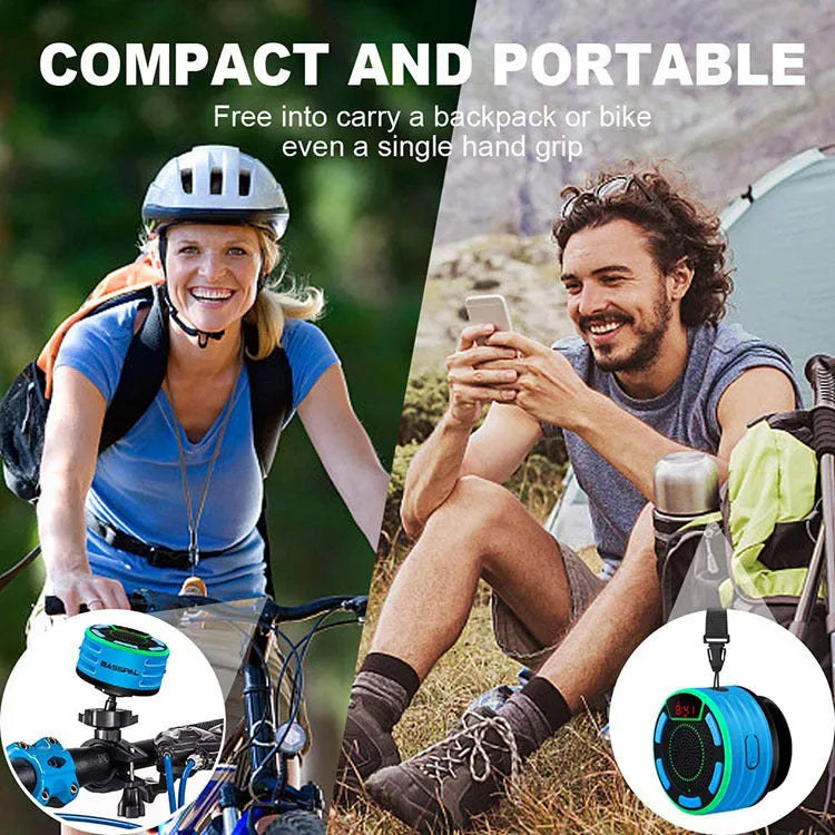 TWS series portable Bluetooth audio speaker in Blue with plastic shell and key controls