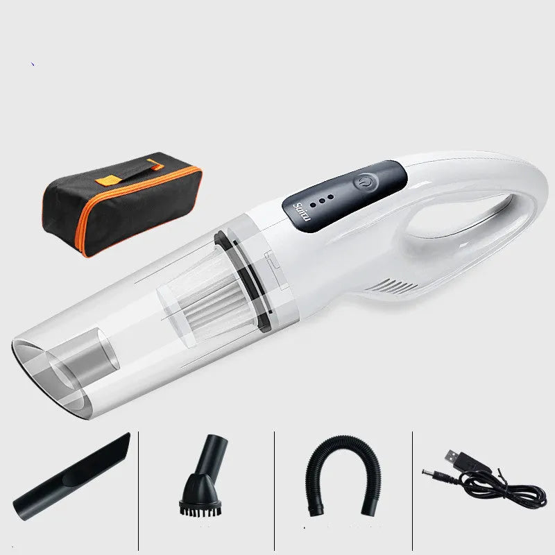 Handheld wireless car vacuum cleaner 6000Pa suction in black with accessories