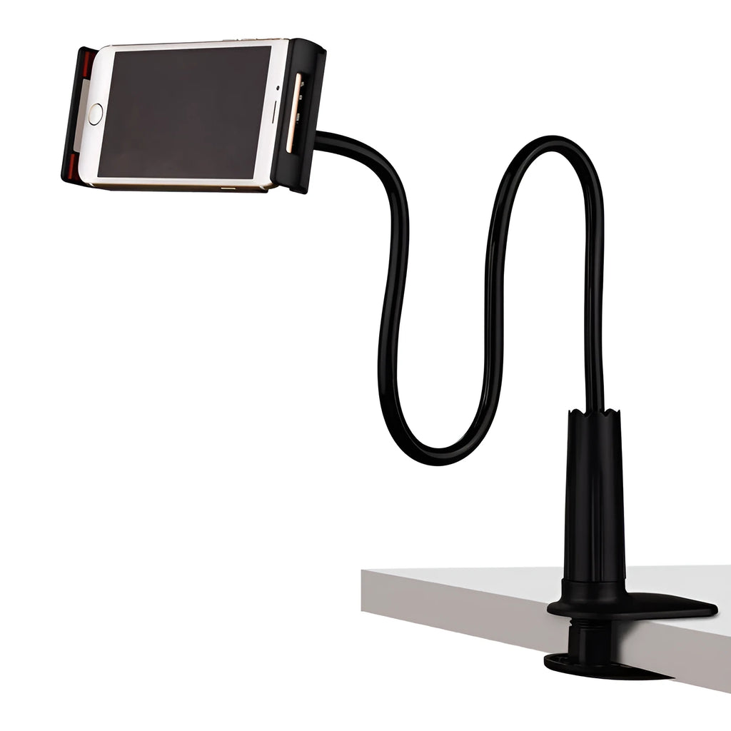 Apple compatible phone holder stand bracket black white 70cm 1m for desk bedside use